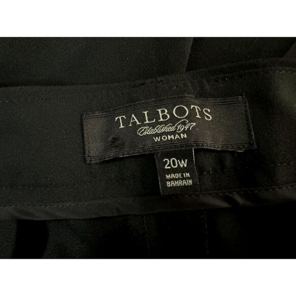 Talbots Woman Black Wide Leg Trousers Sz 20W Stretch Pants Classic Slacks - Picture 6 of 8